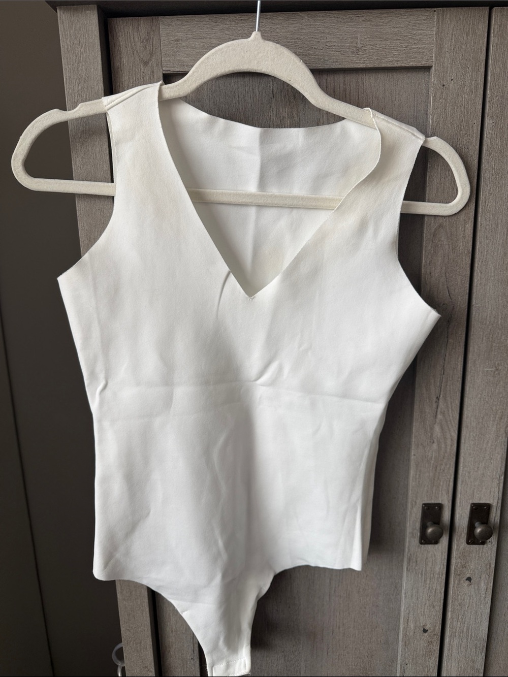 Commando White V-Neck Sleeveless Bodysuit